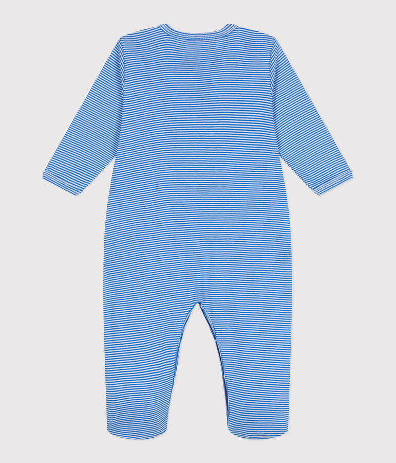 Pigiama in cotone a righe neonato DELPHINIUM/ MARSHMALLOW