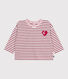 T-shirt a maniche lunghe in cotone a righe neonata