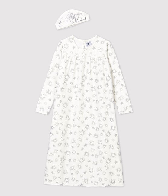 Camicia da notte bambina fantasia principessa in ciniglia bianco MARSHMALLOW/grigio ARGENT