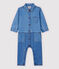 Tutina lunga in denim chiaro bebè maschio blu DENIM CLAIR