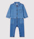 Tutina lunga in denim chiaro bebè maschio