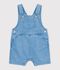 Salopette corta in denim leggero neonato blu