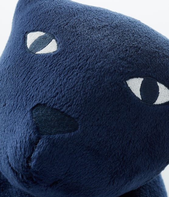 Cuscino pantera in ciniglia blu MEDIEVAL