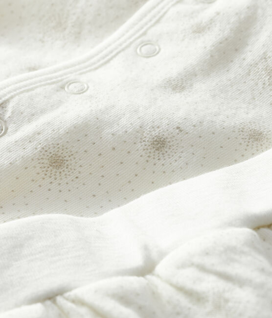 Completo 2 pezzi bebè unisex in tubique bianco MARSHMALLOW/beige PERLIN