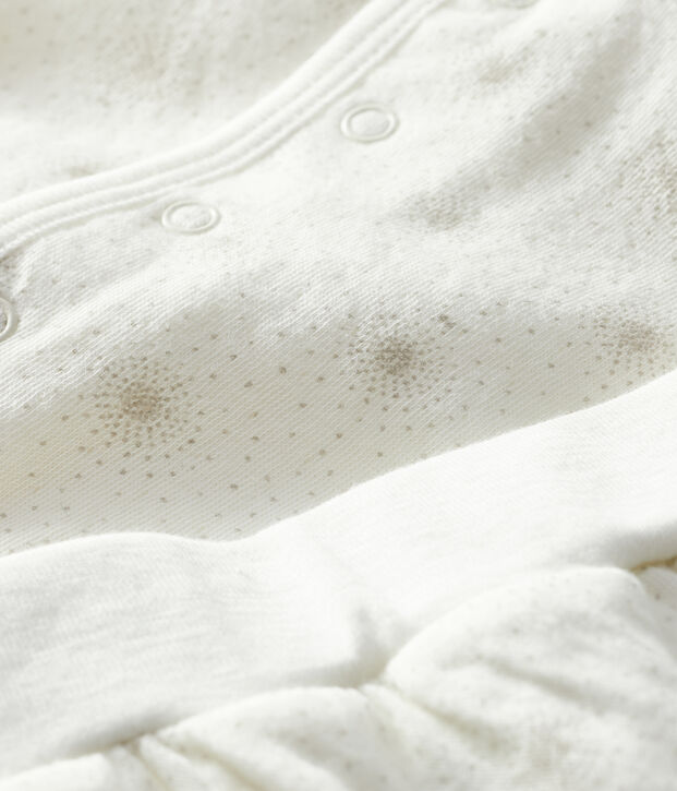 Completo 2 pezzi beb&egrave; unisex in tubique bianco/grigio