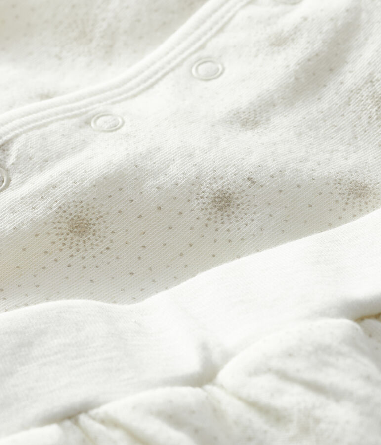 Completo 2 pezzi beb&egrave; unisex in tubique bianco/grigio