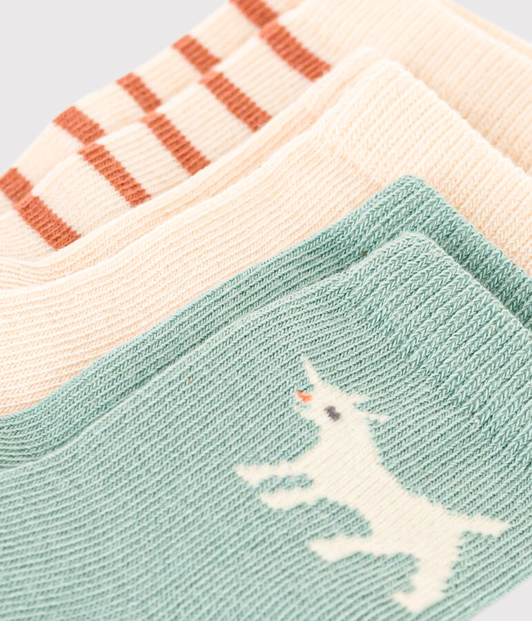 Confezione da 3 paia di calzini beb&egrave; multicolore