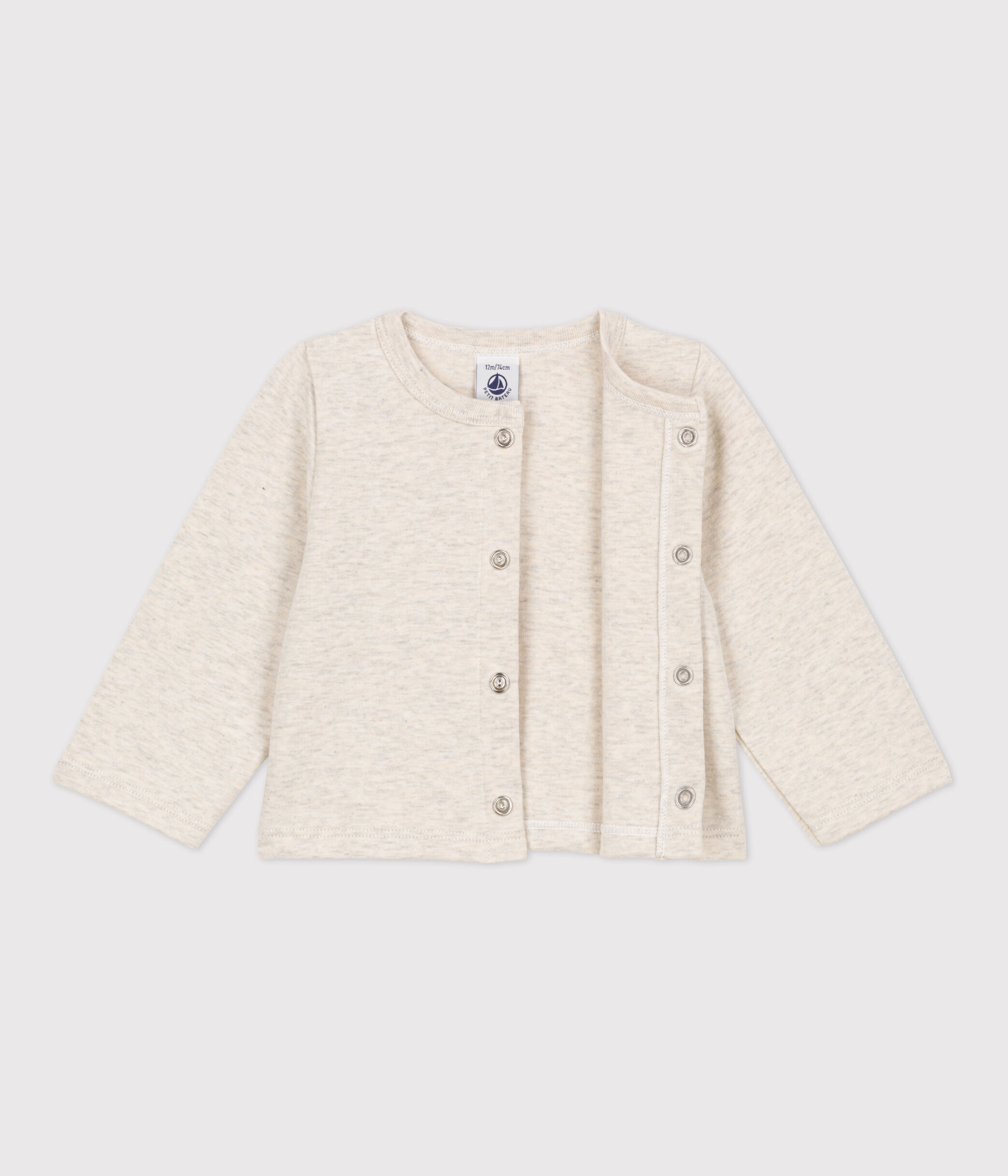 Cardigan a tinta unita in jersey spesso per neonati A058803000