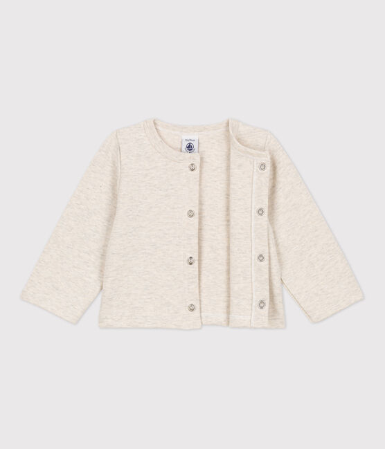 Cardigan a tinta unita in jersey spesso per neonati beige MONTELIMAR CHINE