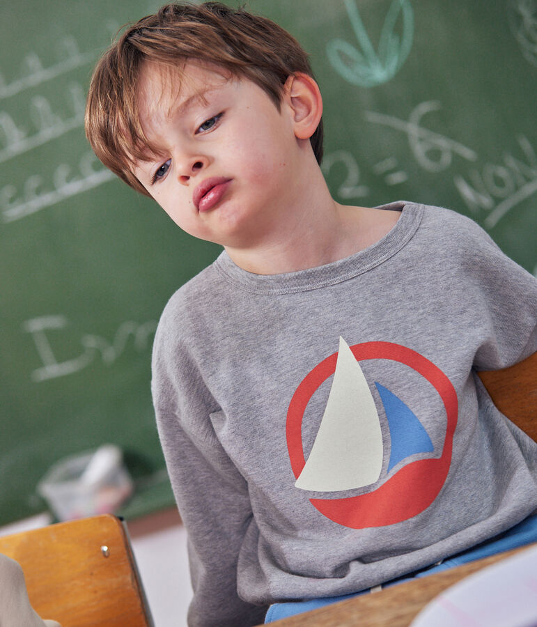 Felpa in molleton bambino grigio