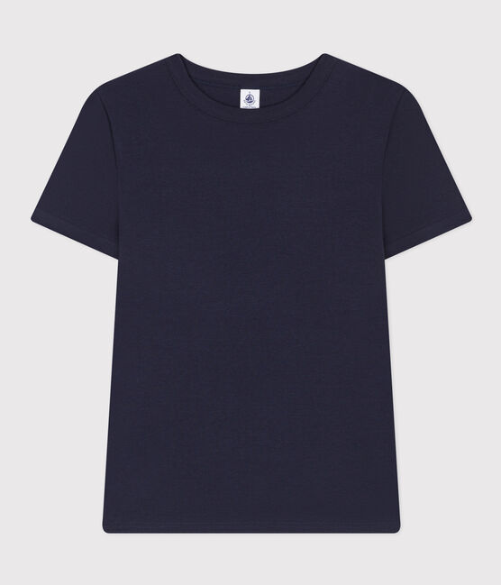 T-shirt L'ICONIQUE girocollo in cotone donna blu SMOKING