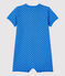 Tutina corta fantasia pois bebè in cotone biologico blu BRASIER/grigio MARSHMALLOW