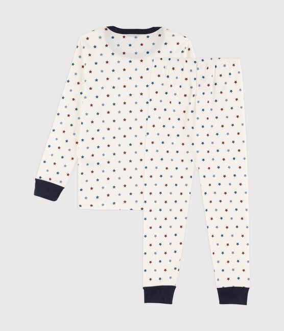 Pigiama bambino a costine con barca stampata bianco MARSHMALLOW/bianco MULTICO