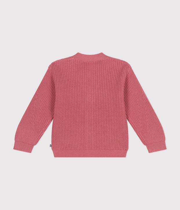 Cardigan in cotone bambina rosa