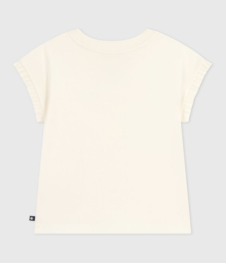 T-shirt a maniche corte con stampa bambino ecru