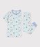 Pigiama a maniche corte e gamba lunga in cotone con stampa bambino blu/multicolore