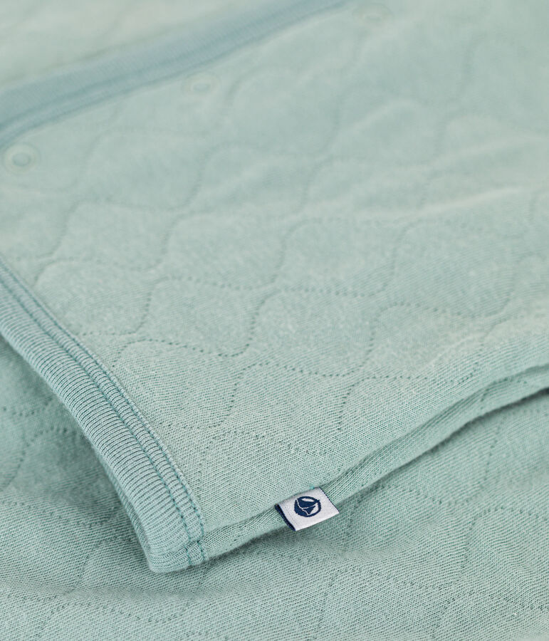 Completo in tubique trapuntato per beb&egrave; verde