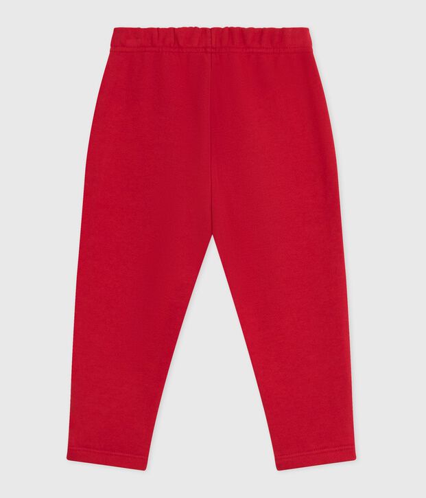 Pantaloni in cotone tinta unita neonato rosso