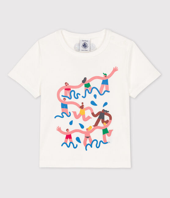 T-shirt bebè Petit Bateau x Water Family bianco MARSHMALLOW
