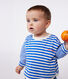 T-shirt a maniche lunghe in cotone a righe neonato