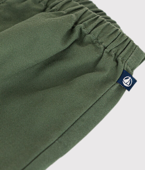 Pantaloni in cotone/lino bebè verde CROCO