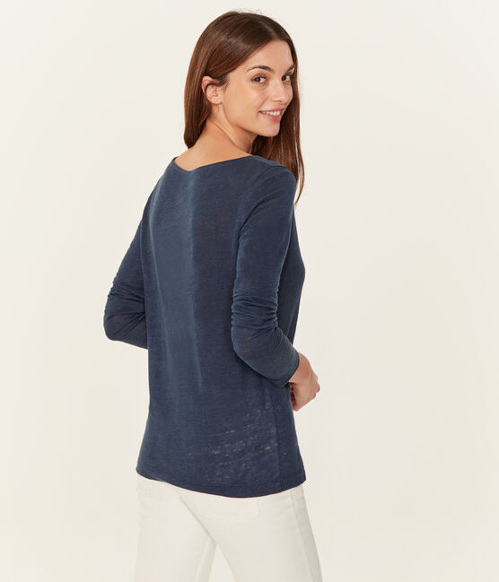 T-shirt maniche lunghe donna in lino HADDOCK