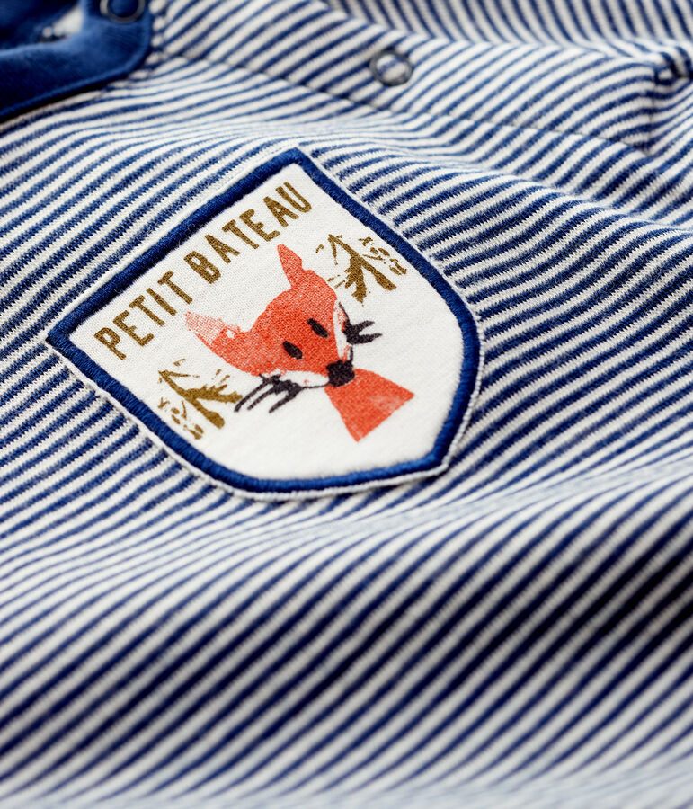 Tee-shirt in lana e cotone beb&egrave;. blu/bianco