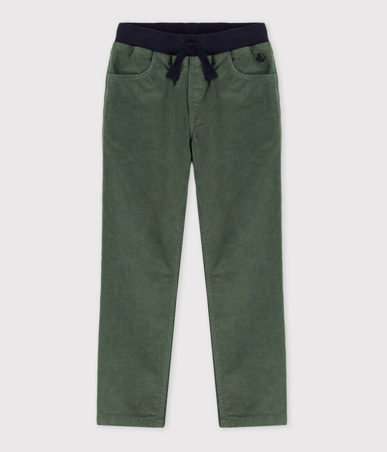 Pantaloni dritti in velluto medio bambina / bambino verde VALLEE