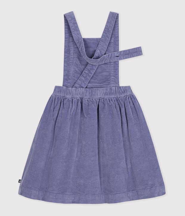 Abito salopette in velluto tinta unita bambina viola