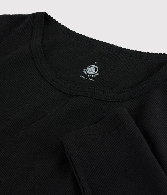 T-shirt in lana e cotone Donna nero NOIR