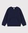 Pullover bambino in lana e cotone blu SMOKING