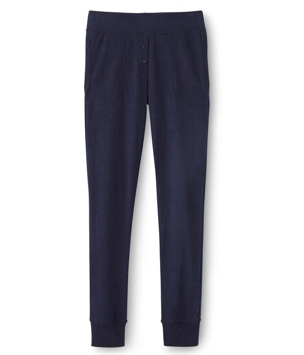 Pantaloni donna stile cale&ccedil;on in tubique extra leggero blu