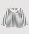 Blusa a manica lunga bebè femmina bianco MARSHMALLOW/blu SMOKING