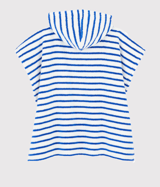 Poncho da spiaggia con cappuccio bebè femmina/maschio blu SURF