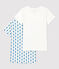 Confezione da 2 t-shirt bambina a manica corte con stampa grafica a fiori in cotone biologico variante 1