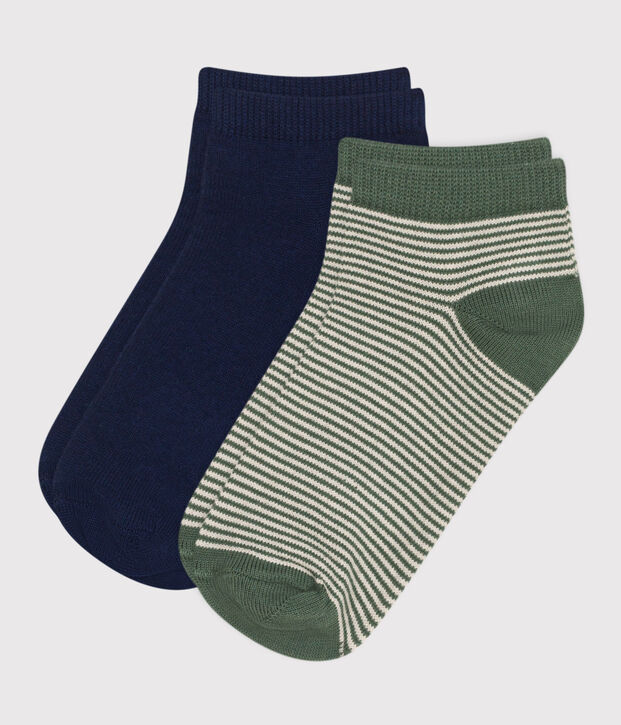 2 paia di calzini bambino in cotone millerighe multicolore