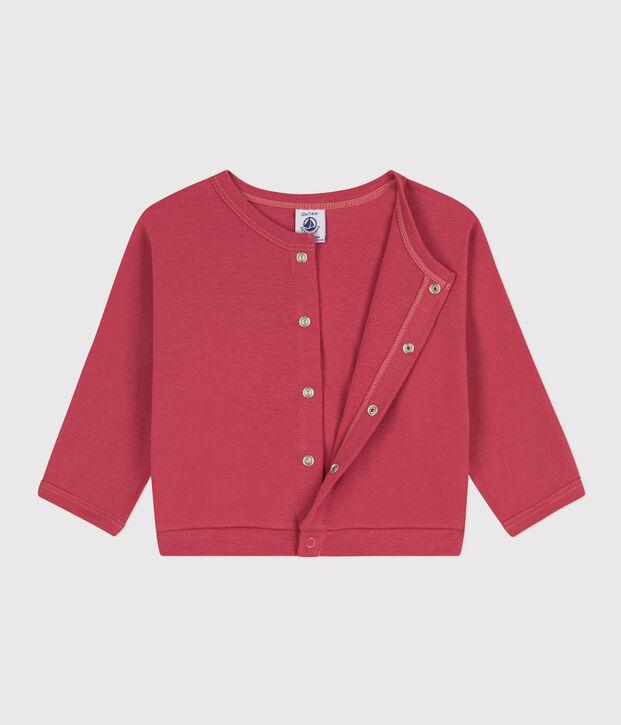 Cardigan neonato in cotone rosa