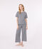 Pigiama donna in cotone millerighe blu SMOKING/bianco MARSHMALLOW