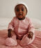 Bodyjama in tubique a cuoricini neonato rosa CHARME/bianco MARSHMALLOW