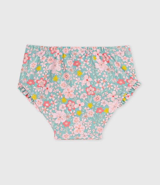 Slip da bagno a volant con stampa a fiori neonato blu/multicolore