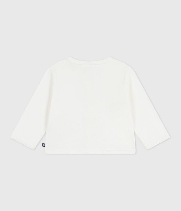 Cardigan in cotone tinta unita neonato bianco