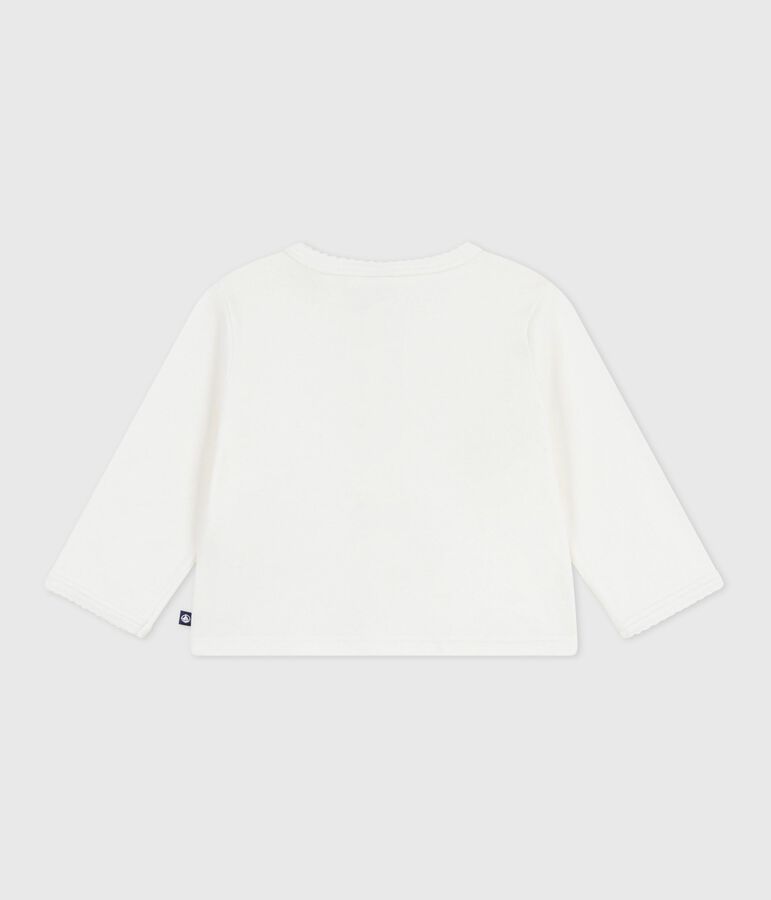 Cardigan in cotone tinta unita neonato bianco