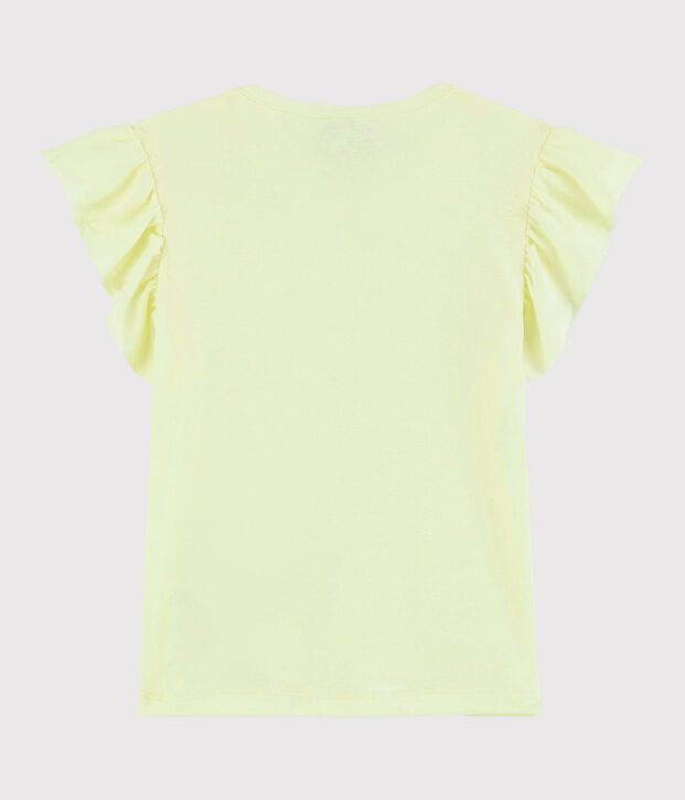 T-shirt a maniche corte in cotone bambina giallo