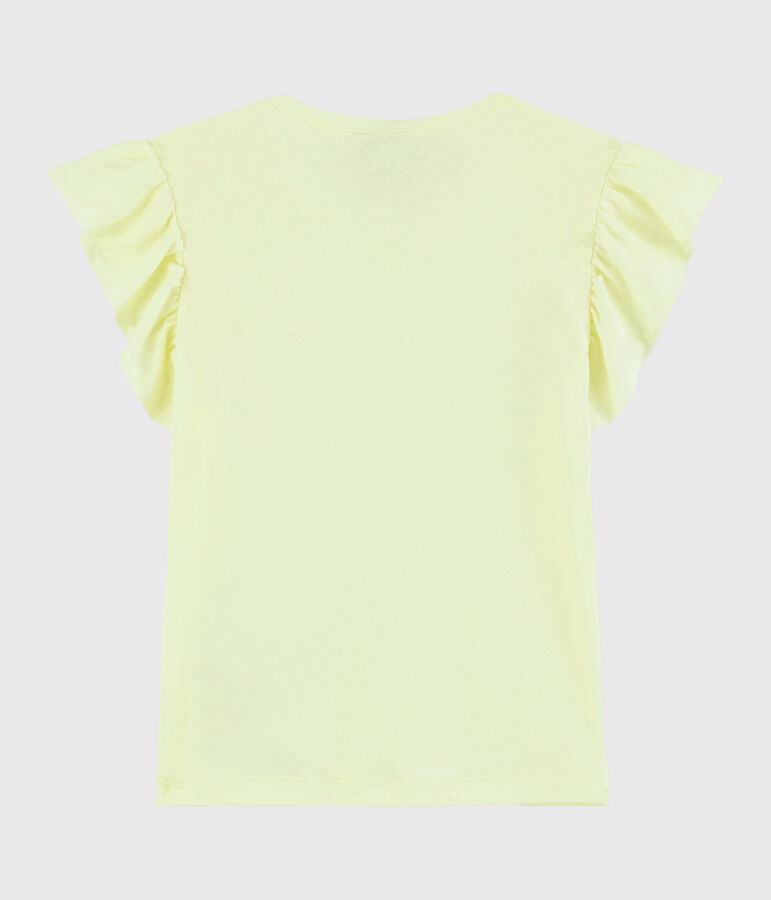 T-shirt a maniche corte in cotone bambina giallo