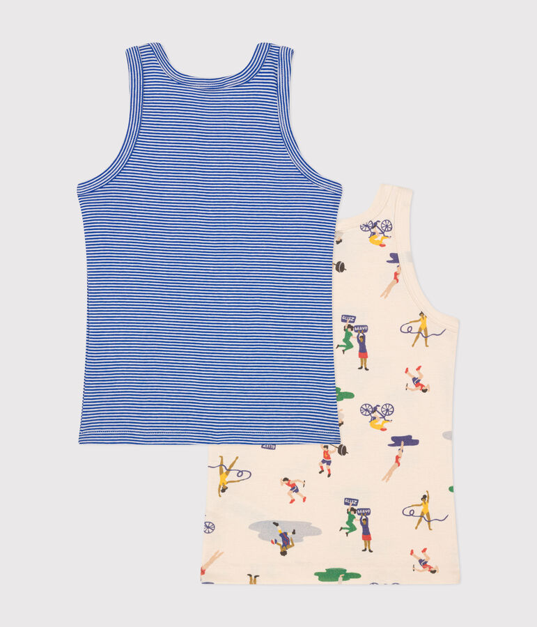 Confezione da 2 canottiere bambino in cotone multicolore