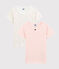 Confezione da 2 t-shirt maniche corte pois multicolore bambina in cotone biologico variante 1