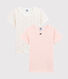 Confezione da 2 t-shirt maniche corte pois multicolore bambina in cotone biologico