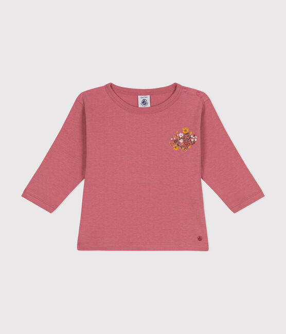 T-shirt bebè a maniche lunghe in cotone rosa ROSEWOOD