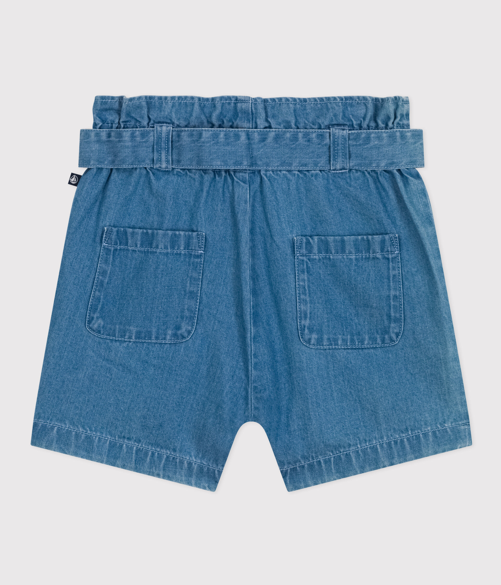 Short in denim leggero bambina blu