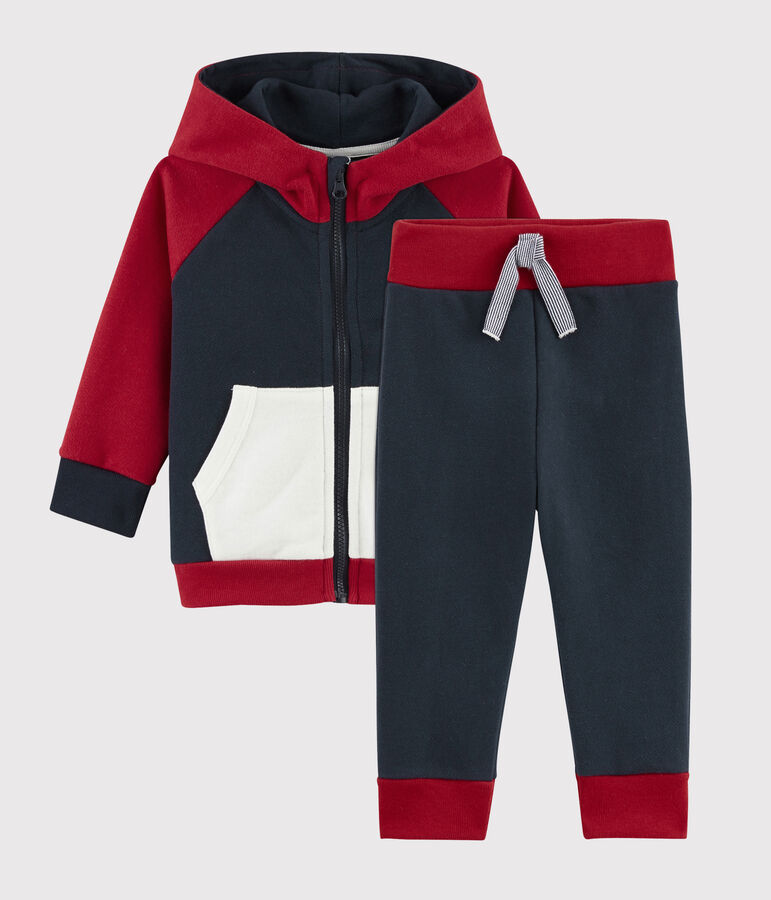 Completo due pezzi beb&egrave; maschio blu/multicolore